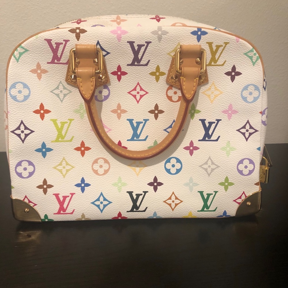Authentic Louis Vuitton Multicolor Trouville Bag White - Picture 6 of 16